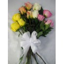 Dozen Mixed Colored Roses Wrapped